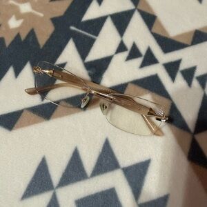 Bulgari Rimless Sunglasses in Brown and Gold